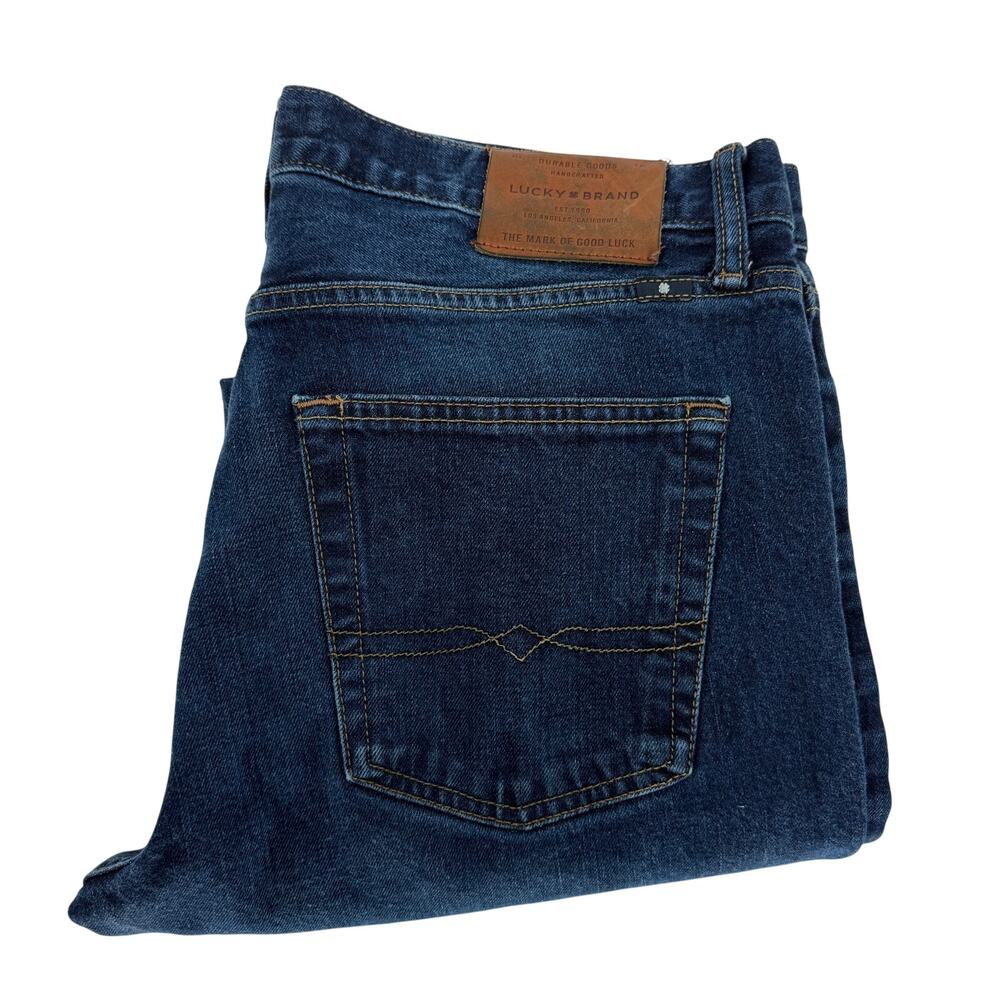 Lucky Brand 221 Original Straight Jeans 34X32 Dark Wash Men's Denim